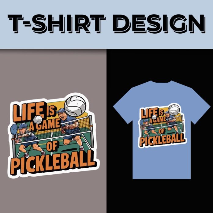 Thiết kế áo thun Pickleball Vector