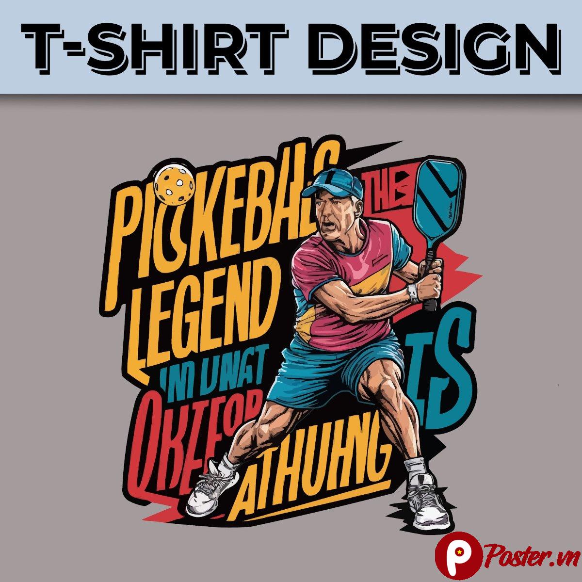Thiết kế áo thun Pickleball vector