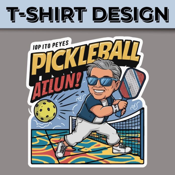 Thiết kế áo thun Pickleball vector