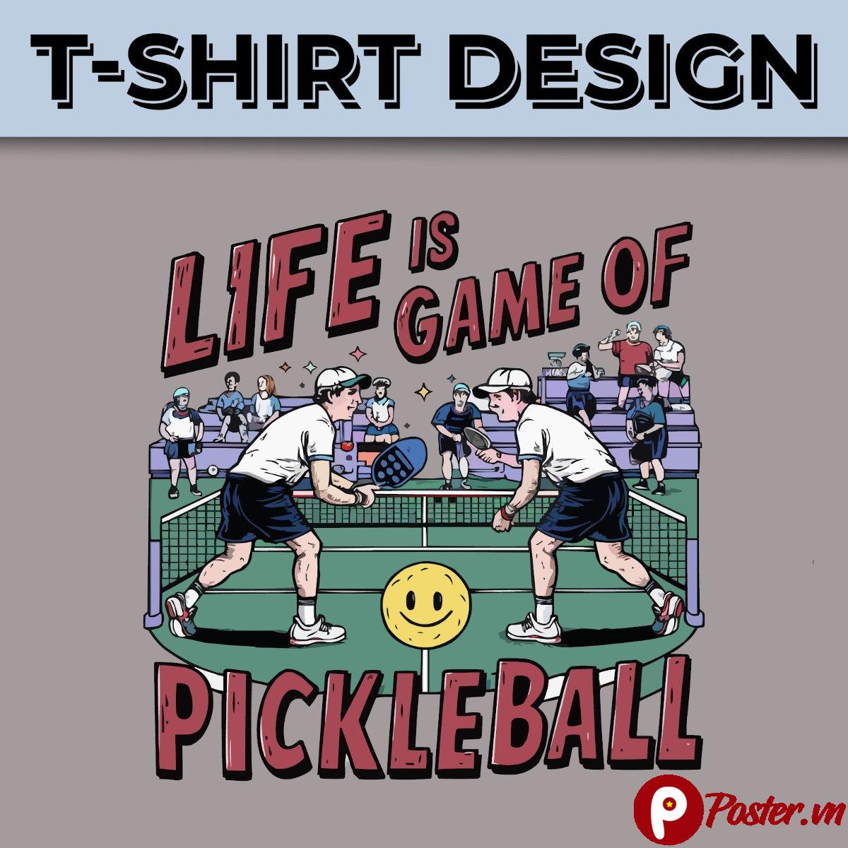 Thiết kế áo thun Pickleball vector