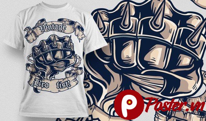 Thiết kế áo thun vintage Bro Fist