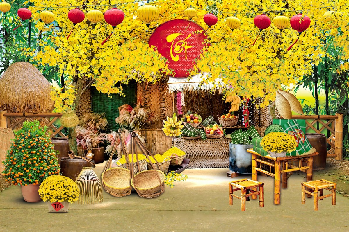 Tiểu cảnh Tết đẹp