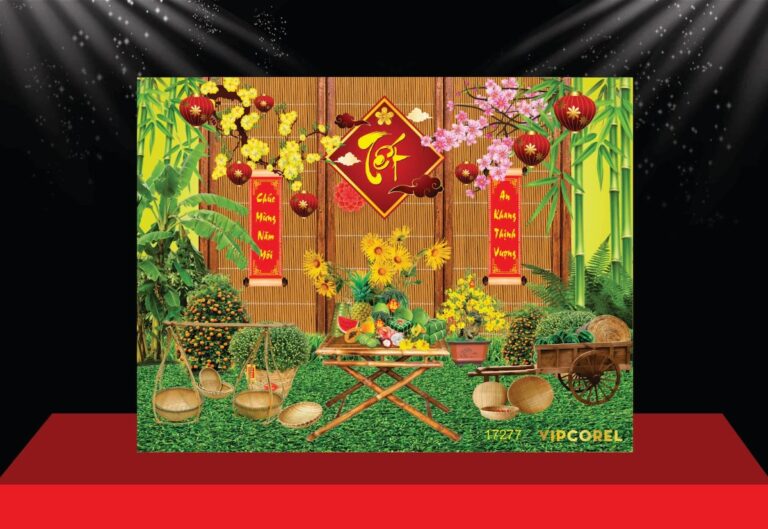 Tiểu cảnh Tết vector 2025