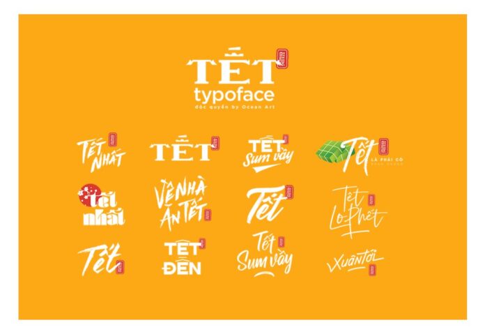 Typo Tết vector độc đáo