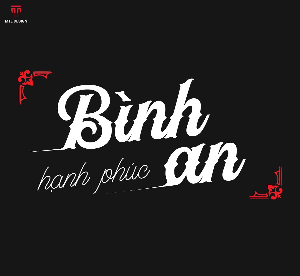 Typo Tết Bình An Hạnh Phúc