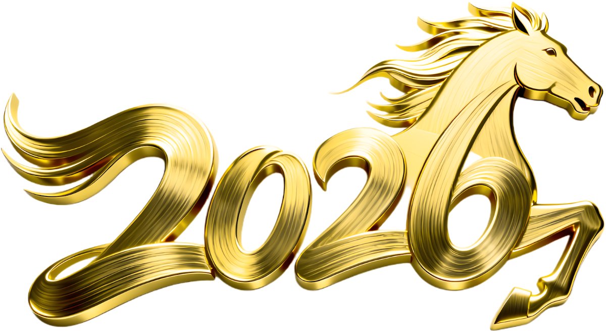 Vector 2026 Ngựa Vàng