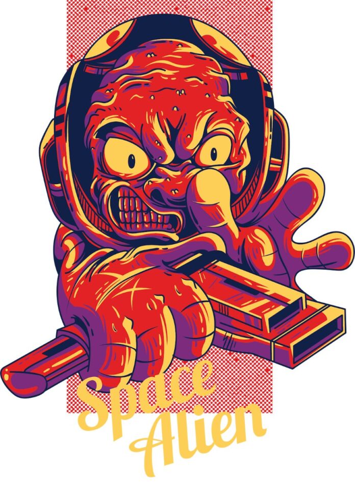 Vector Alien Không Gian Độc Đáo