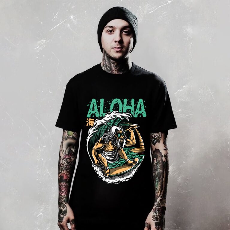 Vector áo thun Aloha Surfer