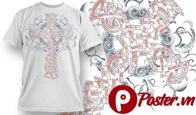 Vector Áo Thun Celtic Cross