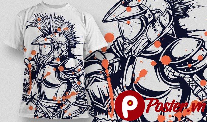 Vector áo thun chiến binh punk