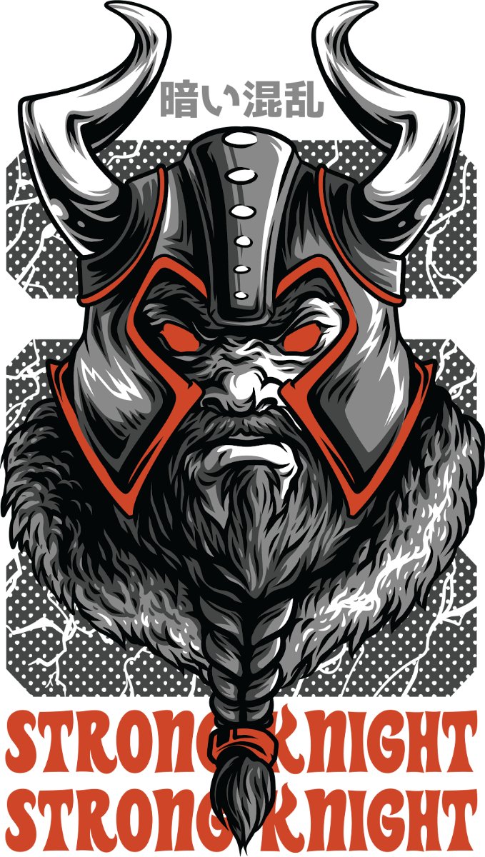 Vector áo thun chiến binh Viking