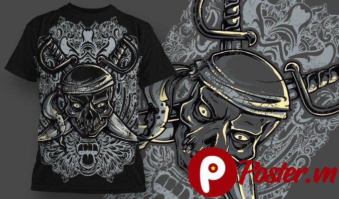 Vector áo thun đầu lâu phong cách