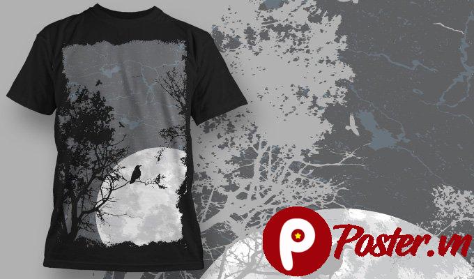 Vector áo thun đêm trăng quạ đen