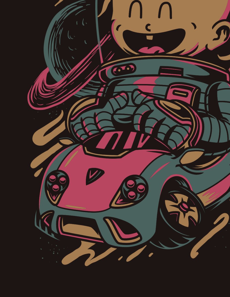 Vector áo thun đồ họa xe hơi