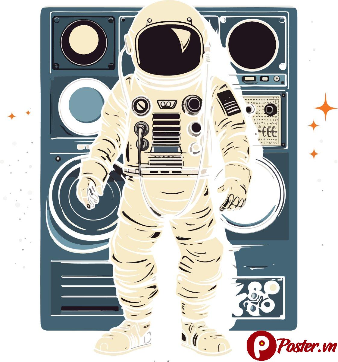 Vector áo thun phi hành gia