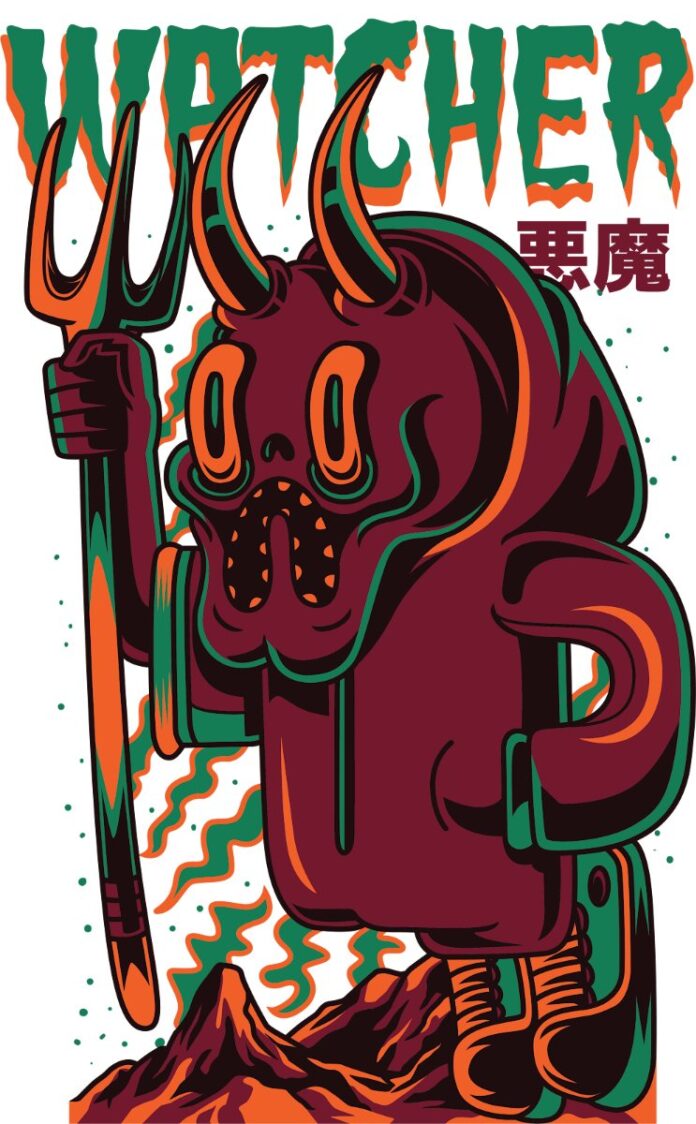 Vector áo thun quỷ Satan