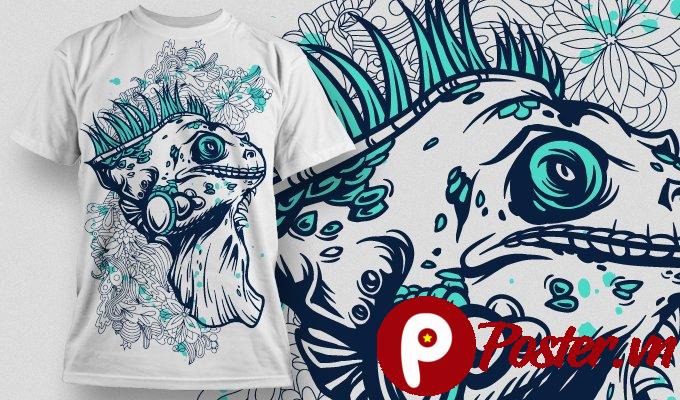 vector áo thun thằn lằn