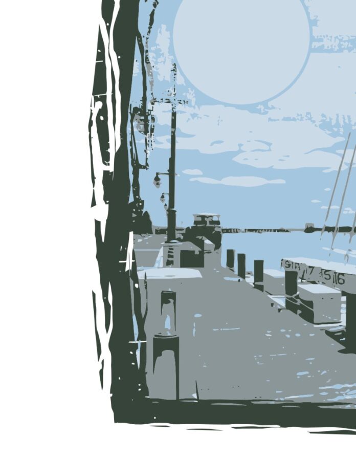 Vector bãi biển và thuyền