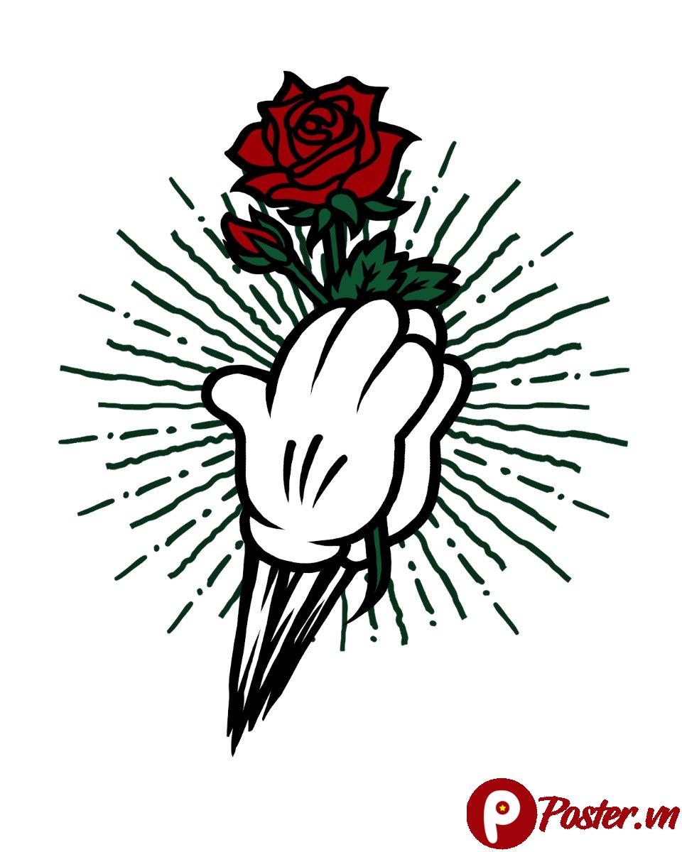 Vector Bàn Tay Hoa Hồng Mickey