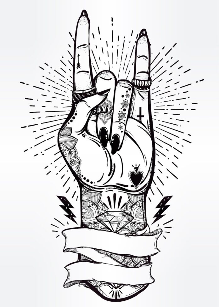 Vector bàn tay rock n roll cá tính