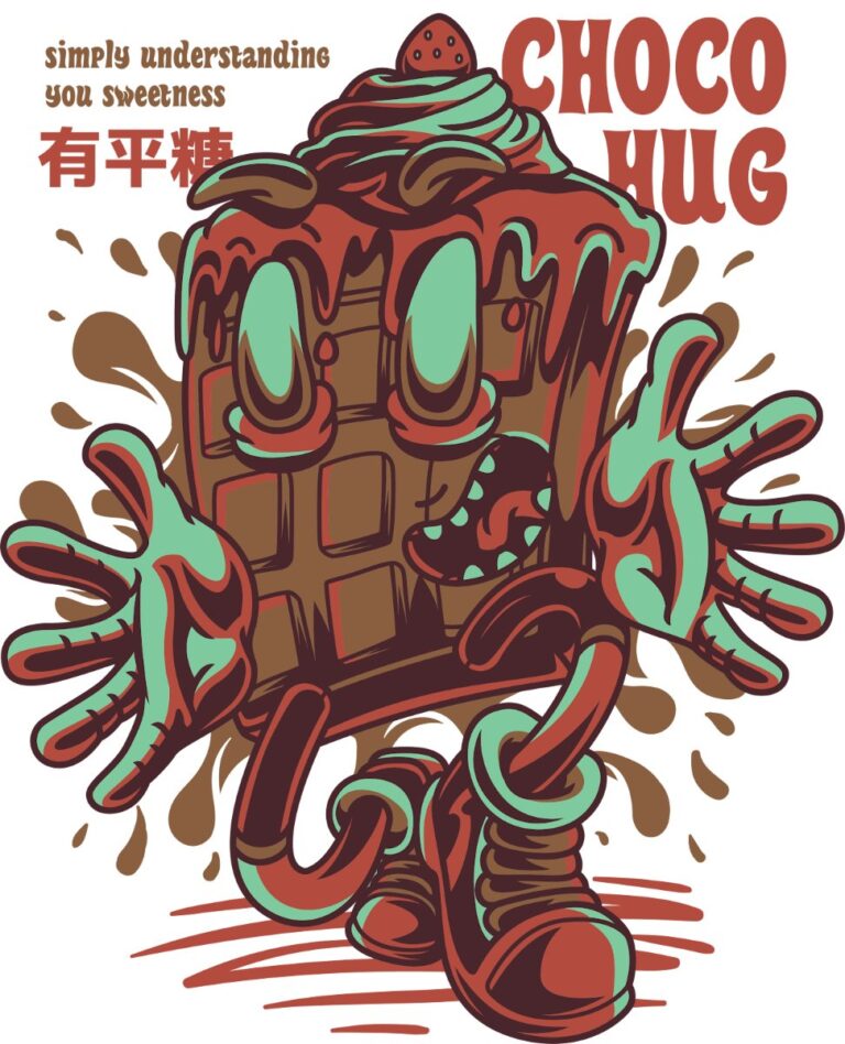 Vector bánh waffle Choco Hug