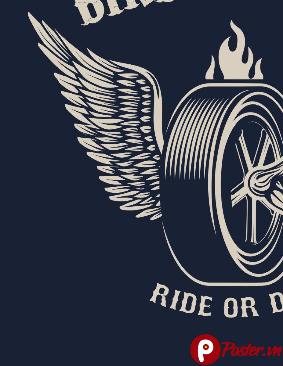 Vector bánh xe cánh lửa Ride or Die