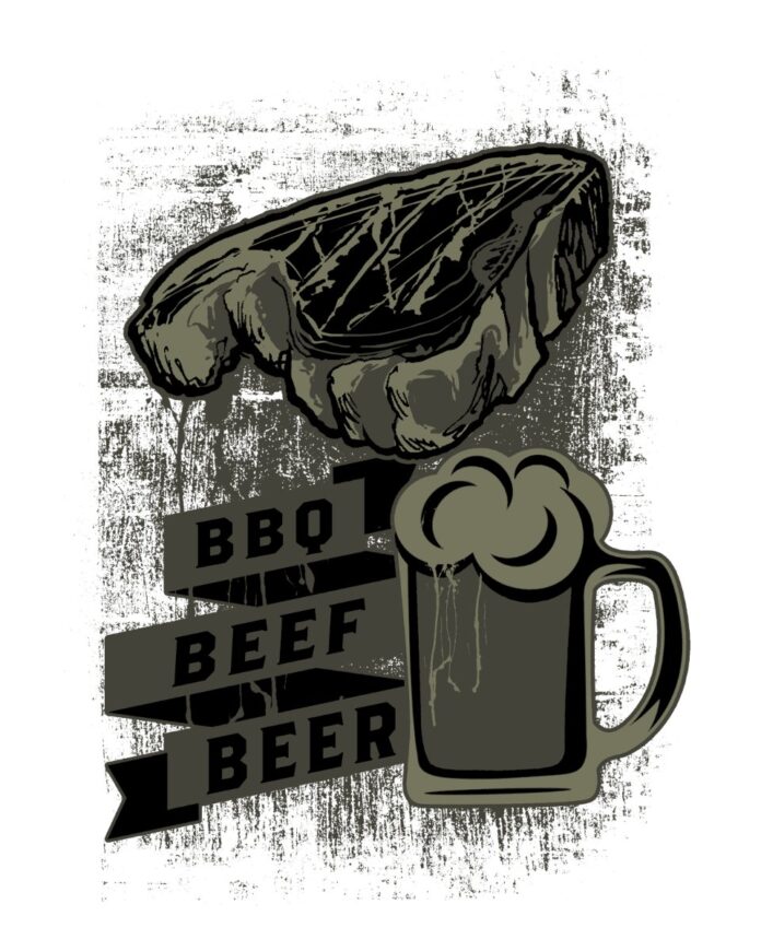 Vector BBQ Beef Beer