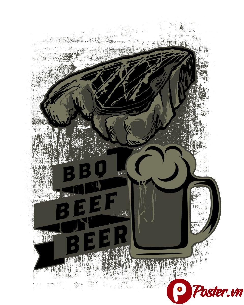 Vector BBQ Beef Beer