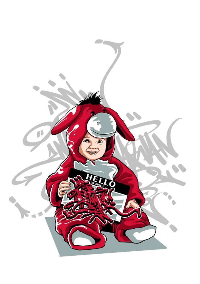 Vector bé ngộ nghĩnh graffiti