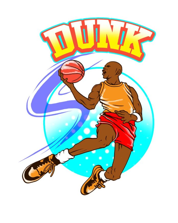 Vector bóng rổ dunk