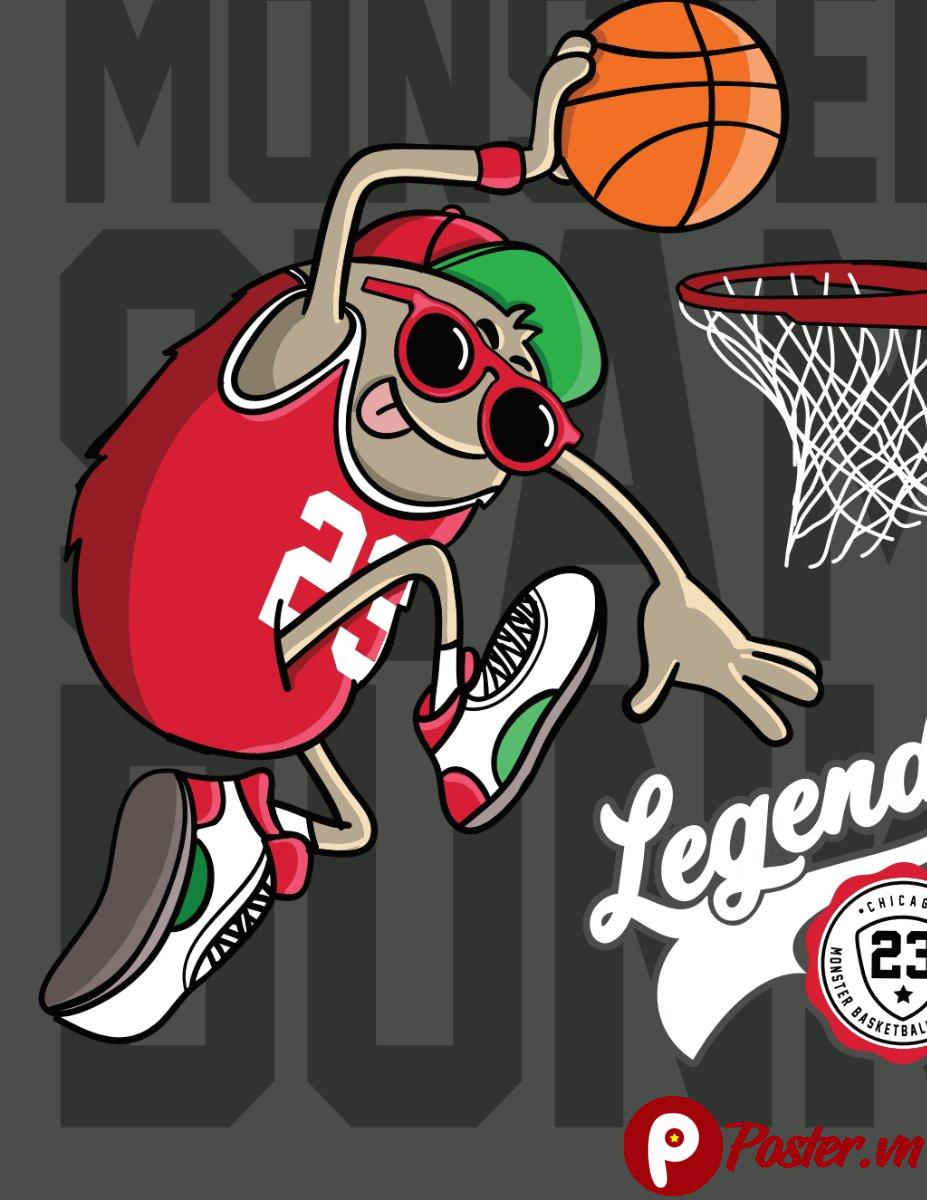 Vector bóng rổ hoạt hình