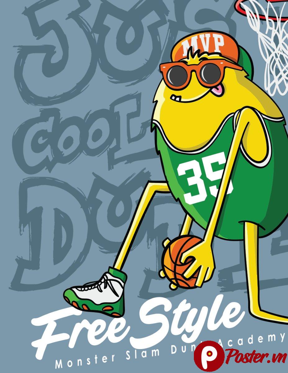 Vector bóng rổ hoạt hình