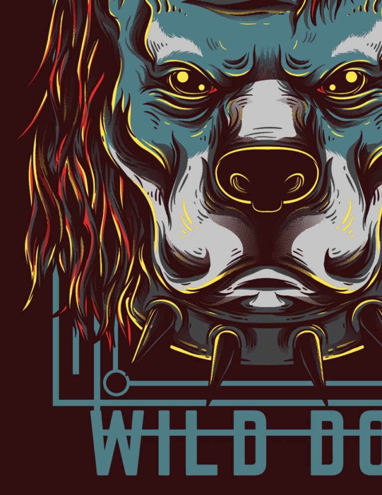 Vector chó hoang mạnh mẽ