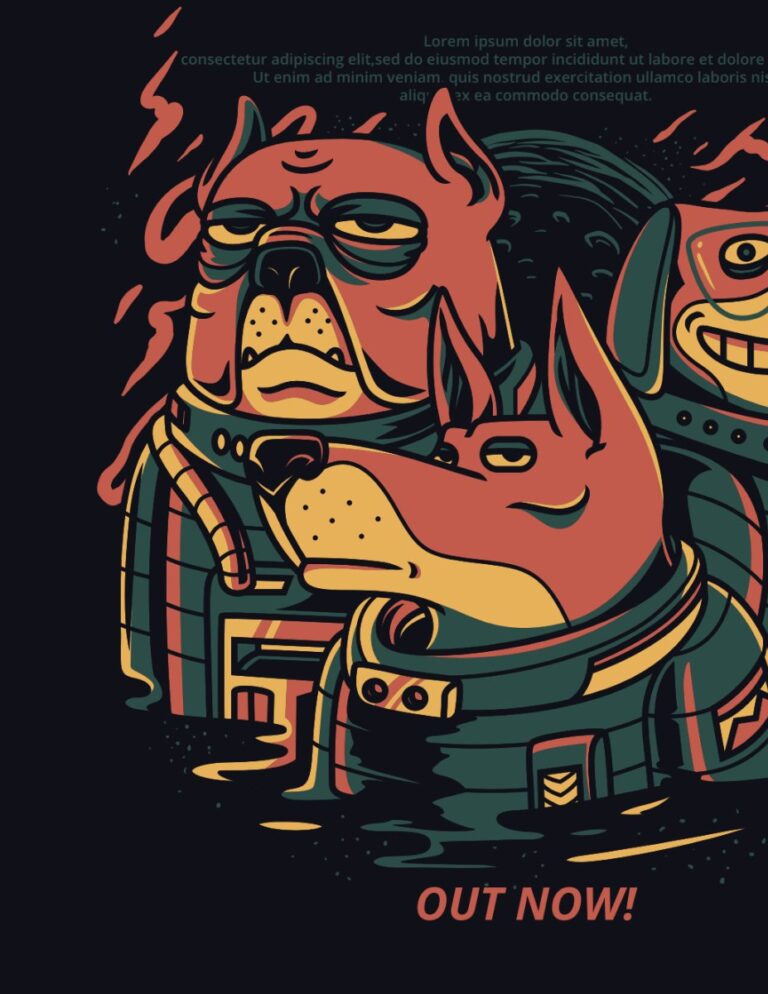 Vector chó phi hành gia độc đáo