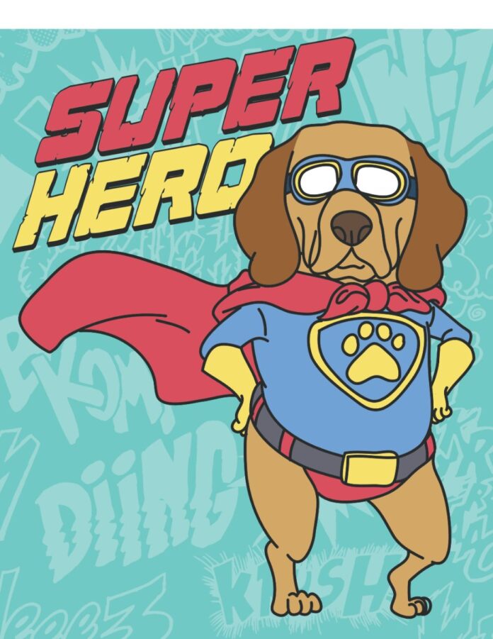 Vector chó siêu anh hùng