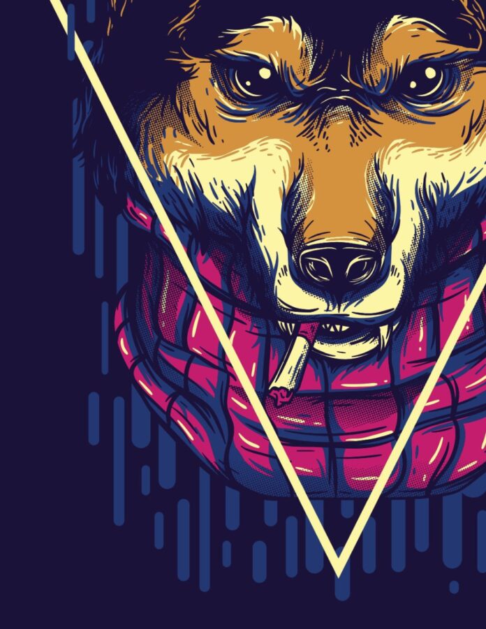 Vector chó sói ngầu