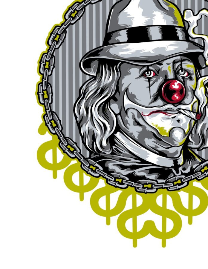 Vector chú hề suicidal phong cách đường phố