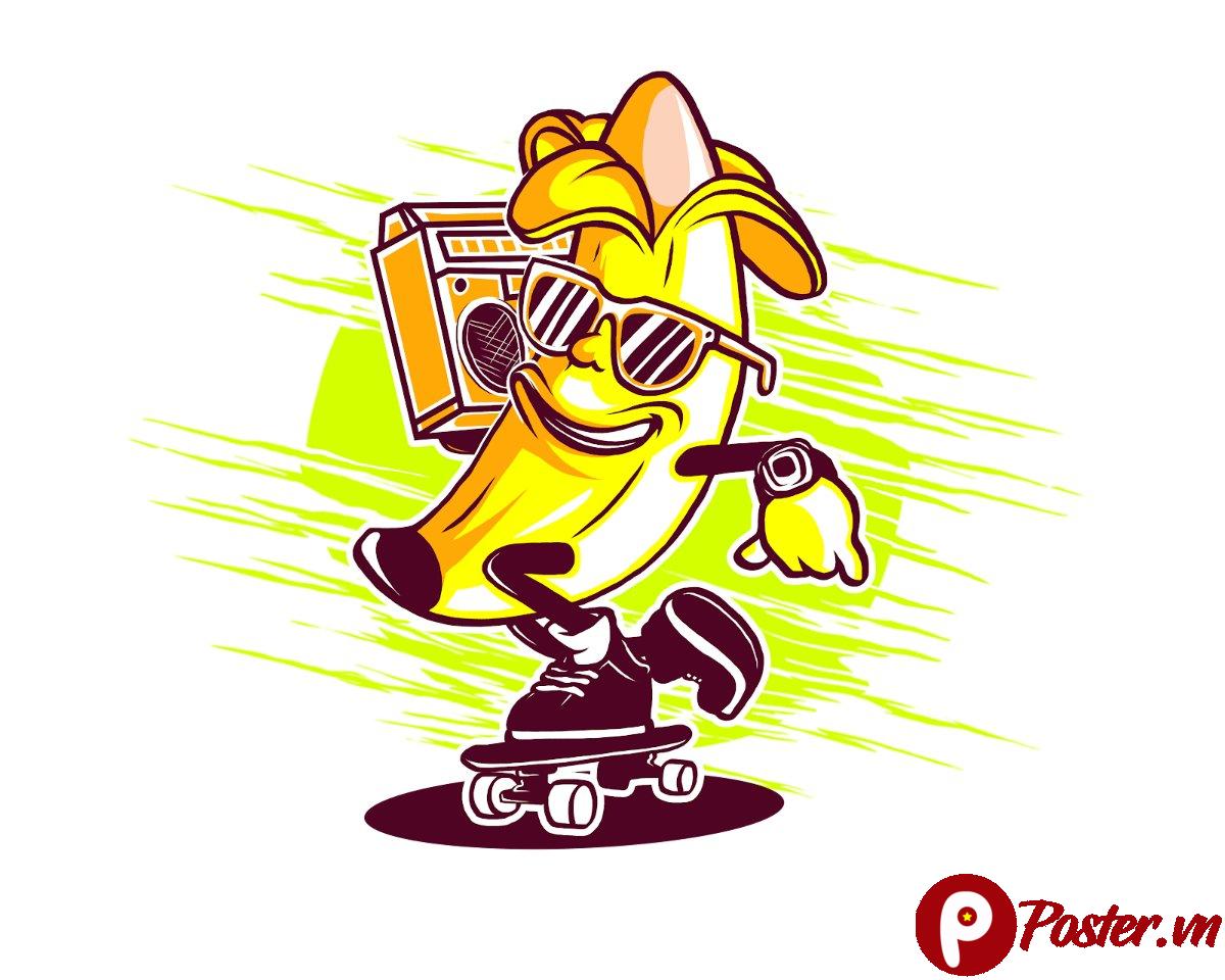 Vector Chuối Ngầu Nhạc Hip Hop