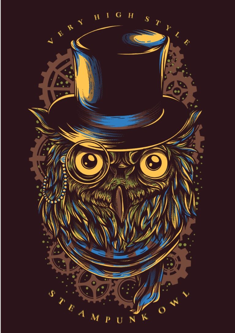 Vector cú steampunk độc đáo