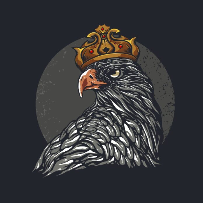 Vector đại bàng chúa đội vương miện