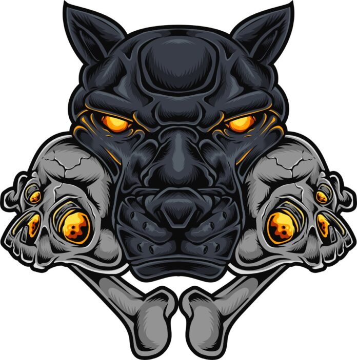 Vector đầu chó sói kinh dị