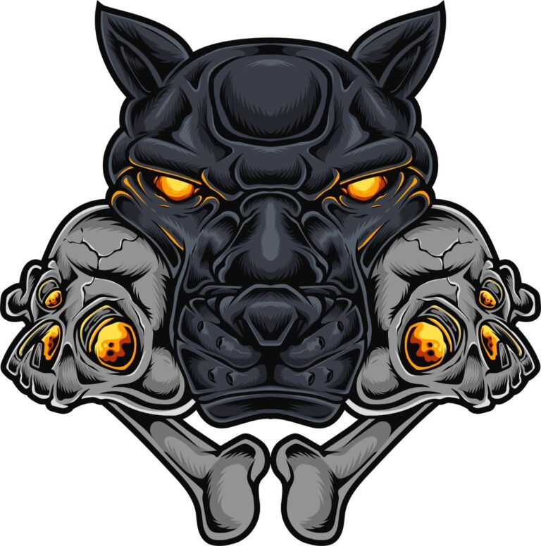 Vector đầu chó sói kinh dị