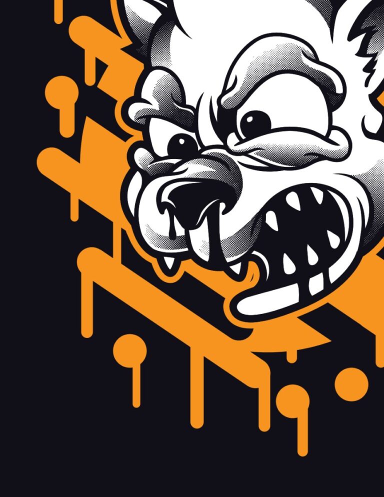 Vector Đầu Chó Sói Graffiti