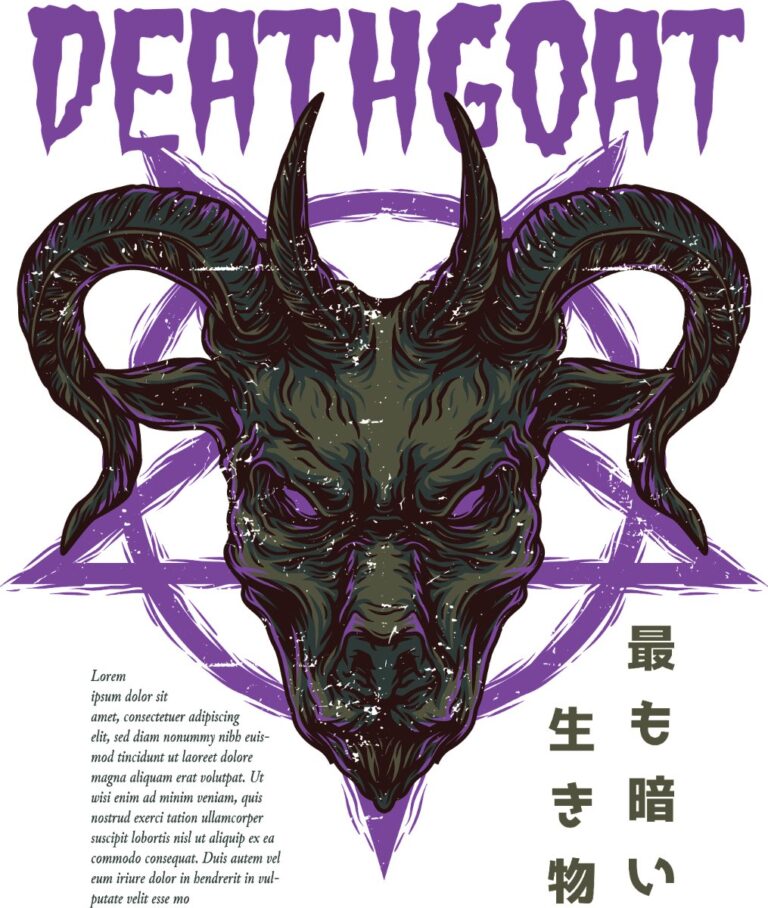 Vector đầu dê kinh dị Deathgoat