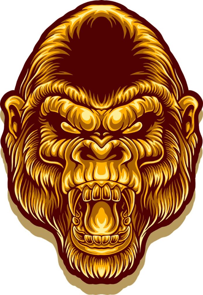 Vector đầu khỉ đột vàng