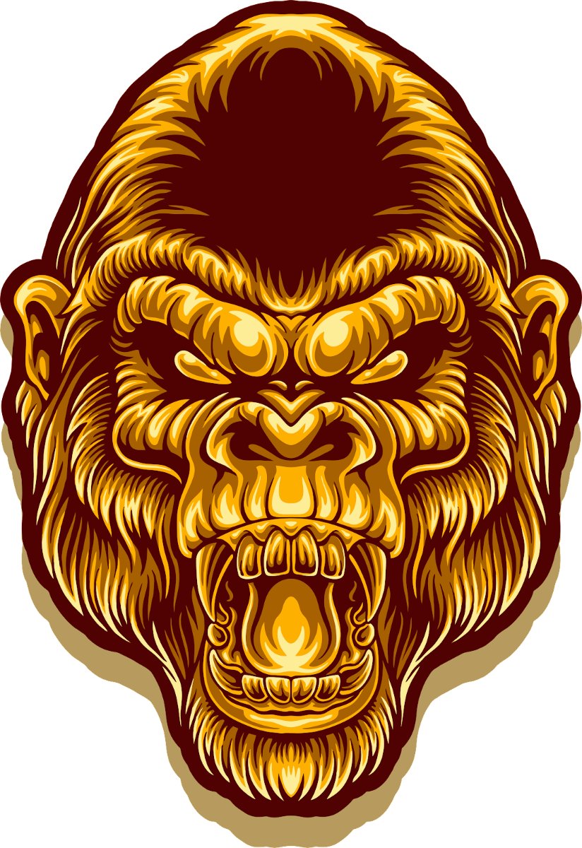 Vector đầu khỉ đột vàng