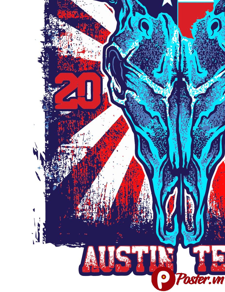 Vector đầu lâu bò grunge