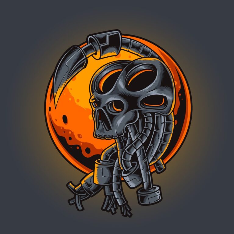 Vector đầu lâu cơ khí