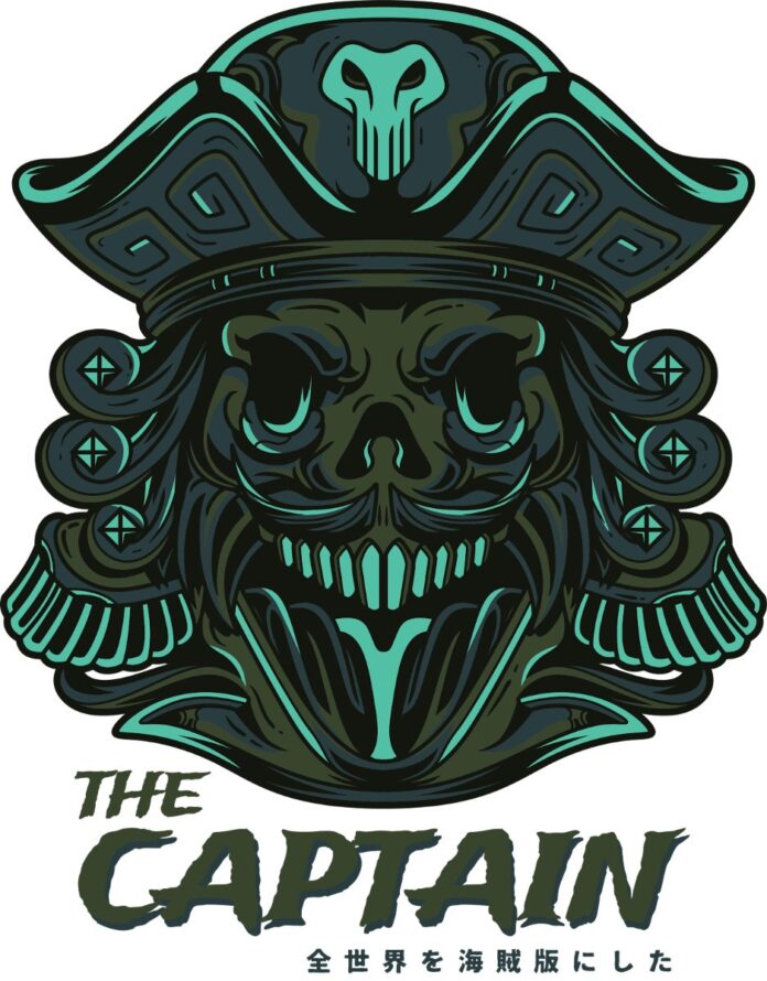 Vector đầu lâu cướp biển The Captain