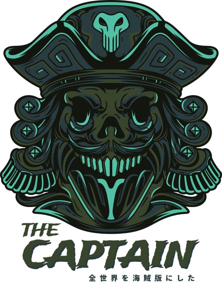 Vector đầu lâu cướp biển The Captain